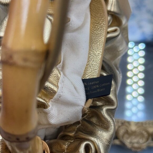 🆕 OROTON 🧿 NWOT Gretel Mini Top Handle, Metallic Gold - Picture 10 of 15